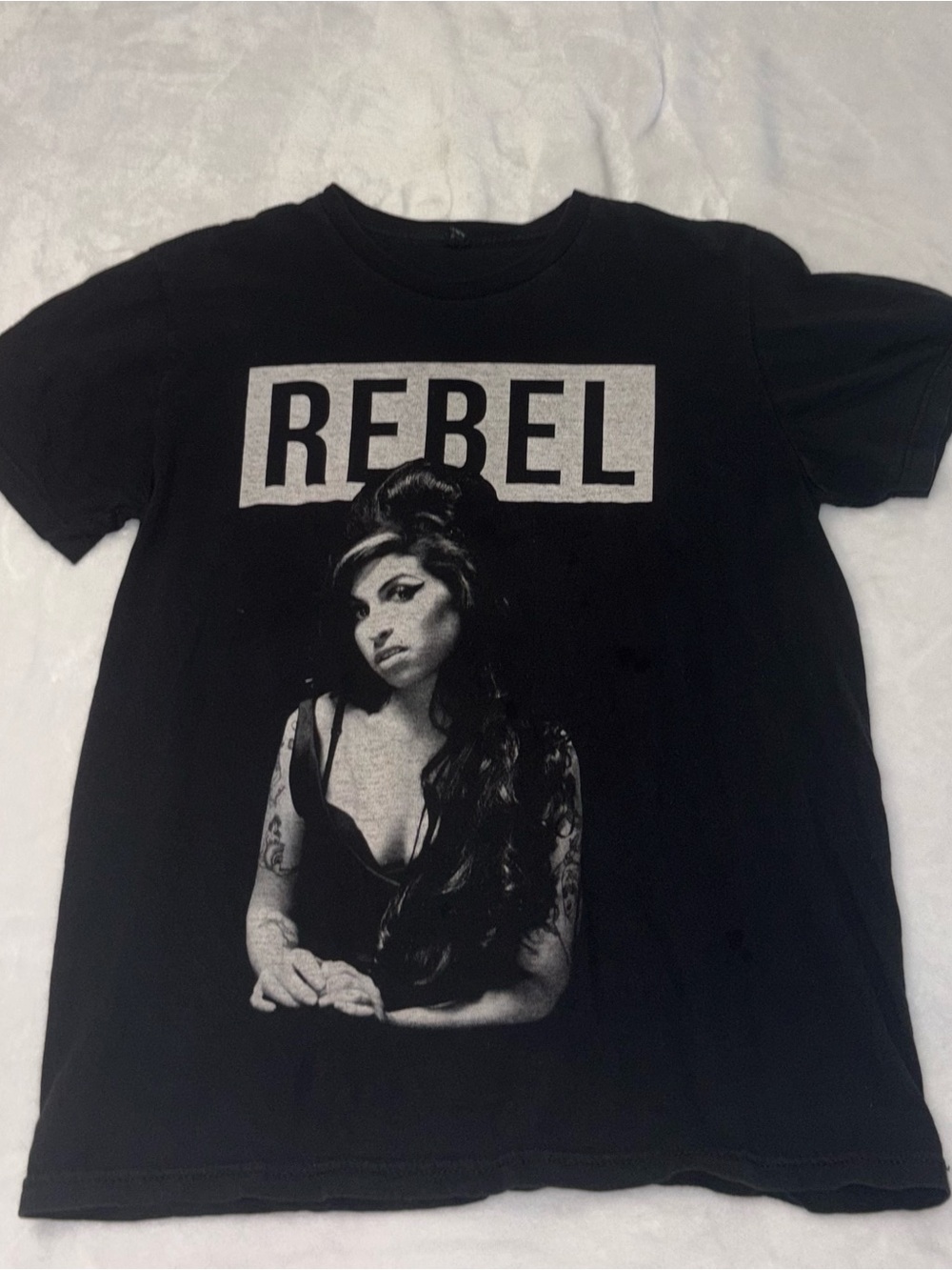 Amy Winehouse Rebel Graphic Tee - Black Women's Top